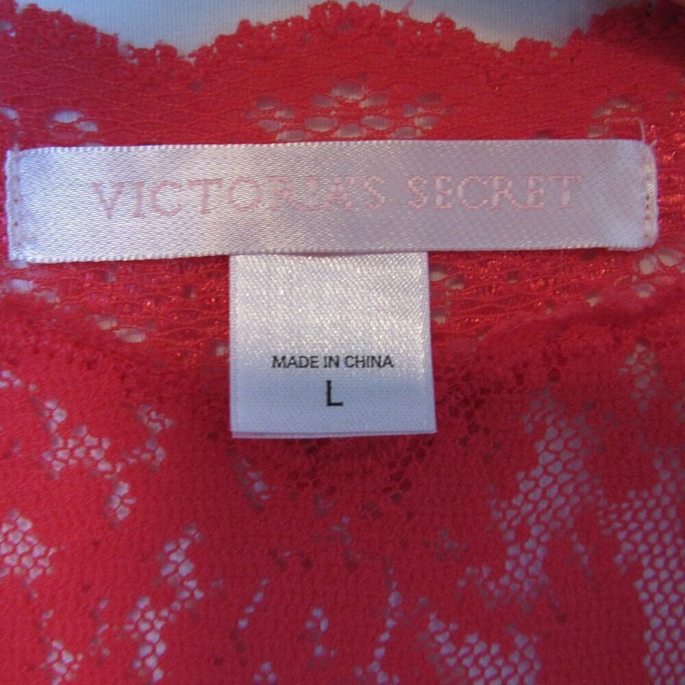 Victoria Secret Dress Red Sheer Animal Print Bodycon Lace Party Womens Large - Picture 6 of 7